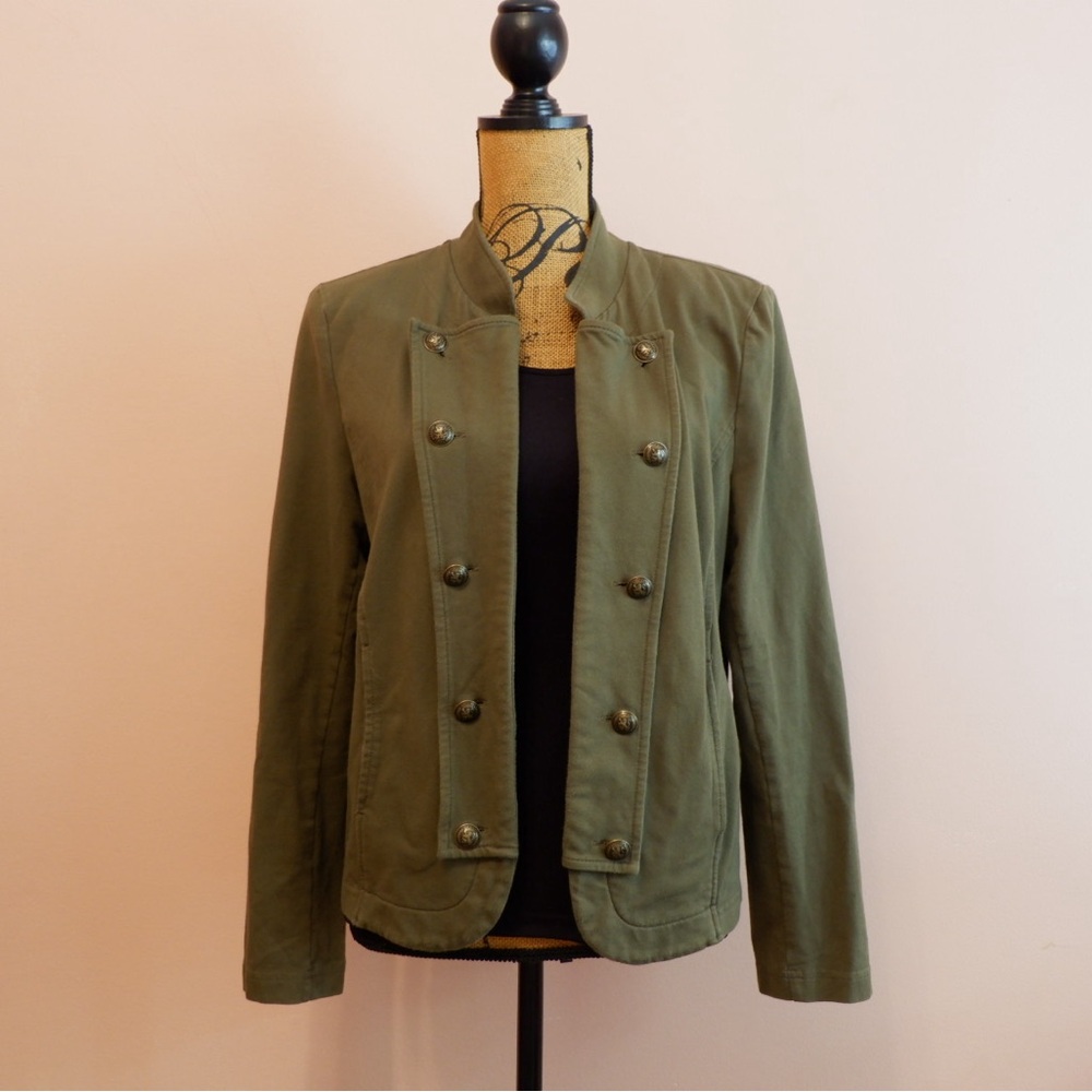 Tommy Hilfiger Olive Green Military-Style Utility Jacket